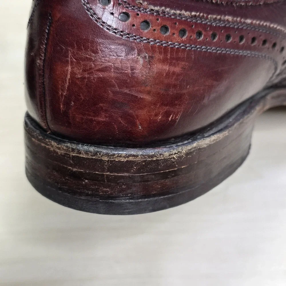 Allen Edmonds McAllister Wingtip Oxford Men Size 12 D Burgundy Brogue Shoes READ
